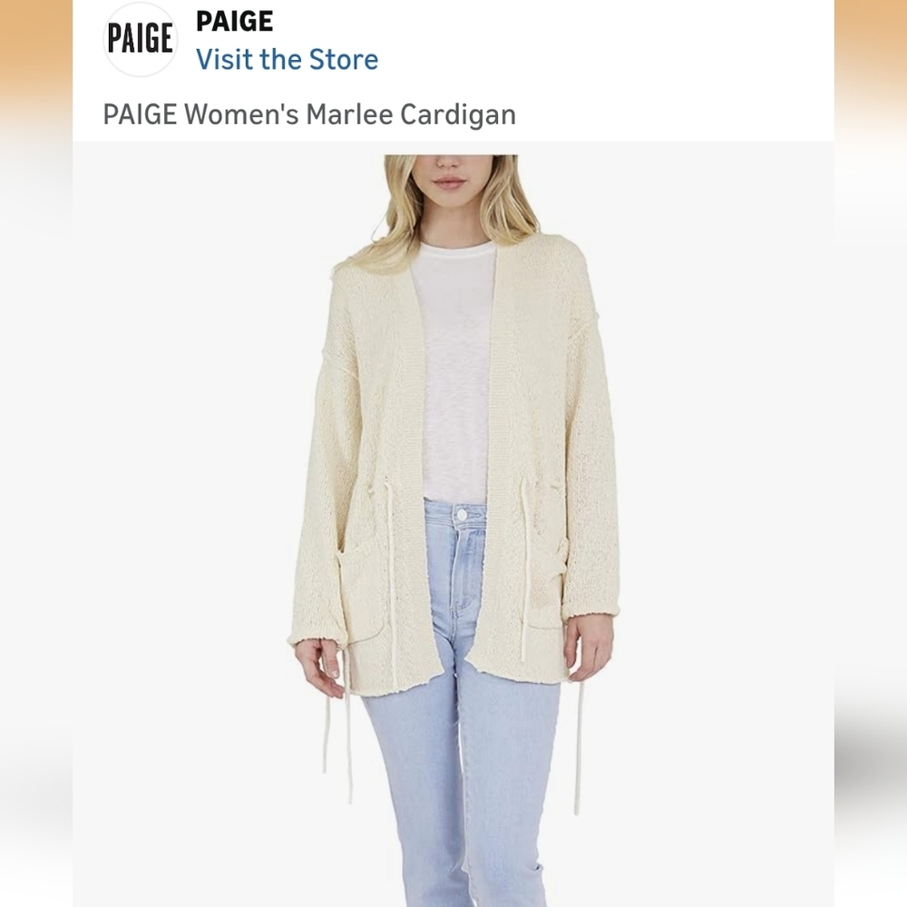 PAIGE Cream Knit Cardigan